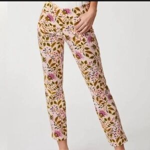 Spartina 449 Pink Thistle Floral Print Maren Pull On Pants Size S